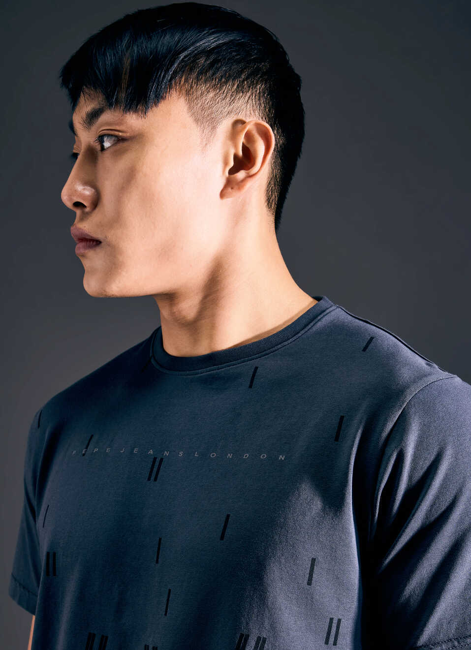 Men Grey Abstract Print Short Sleeve Stretch T-shirt, , large image number 4