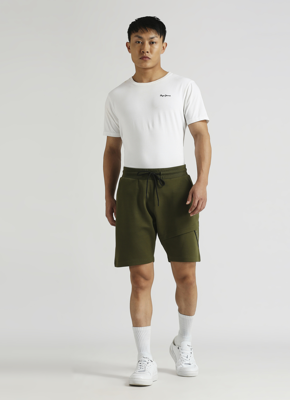 Olive Pc Interlock Fabric Fashion Shorts, , large image number 5