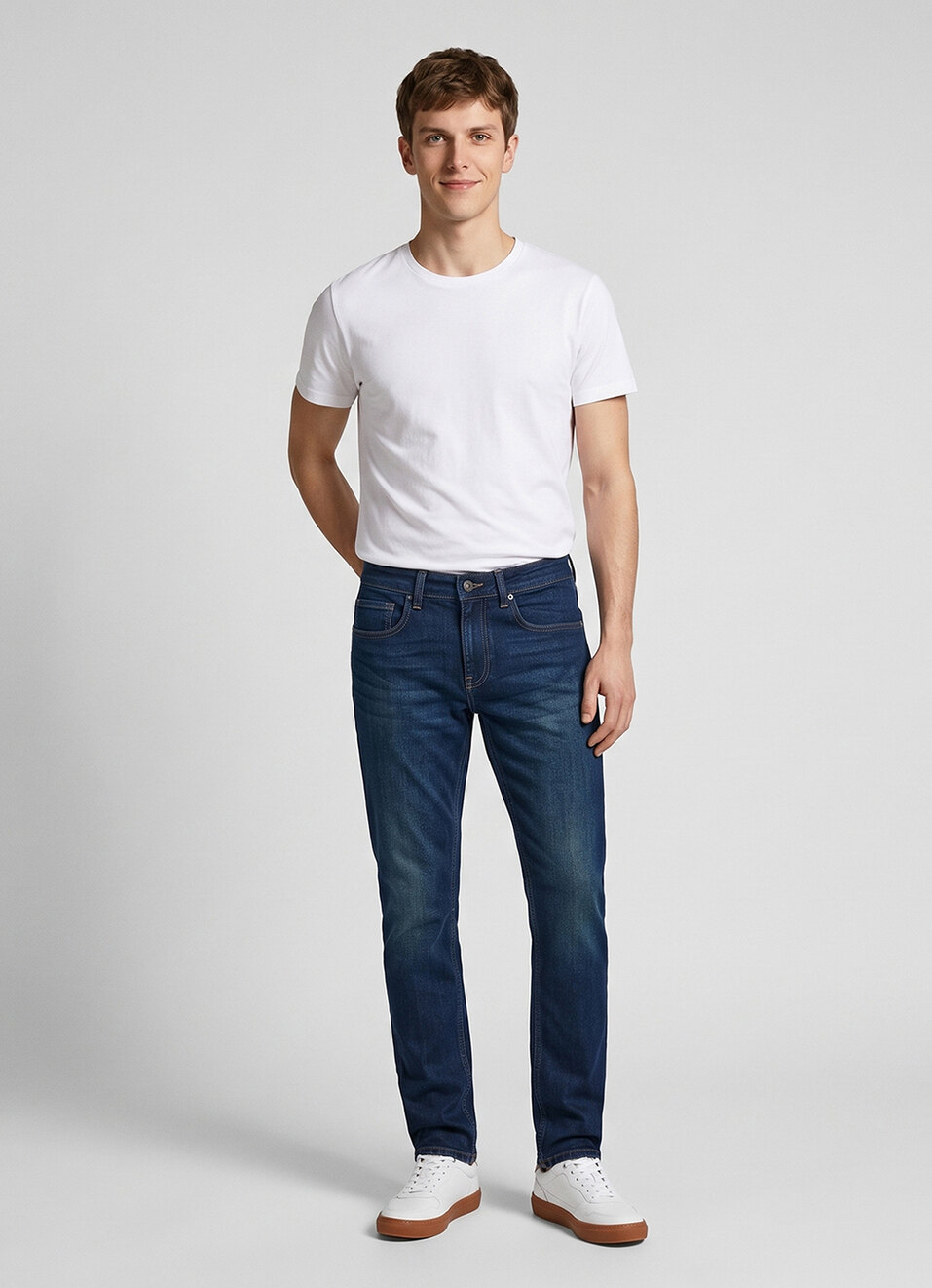 Men Blue Slim Fit Mid Rise Jeans, , large image number 7