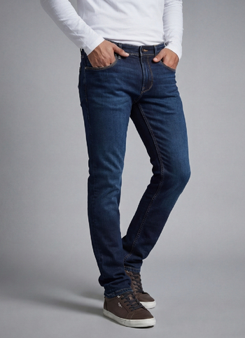Vapour Blue Mid Rise Slim Powerflex Jeans