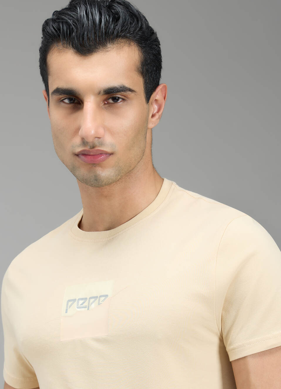 Men Beige Typographic Print Slim Fit T-shirt, , large image number 4