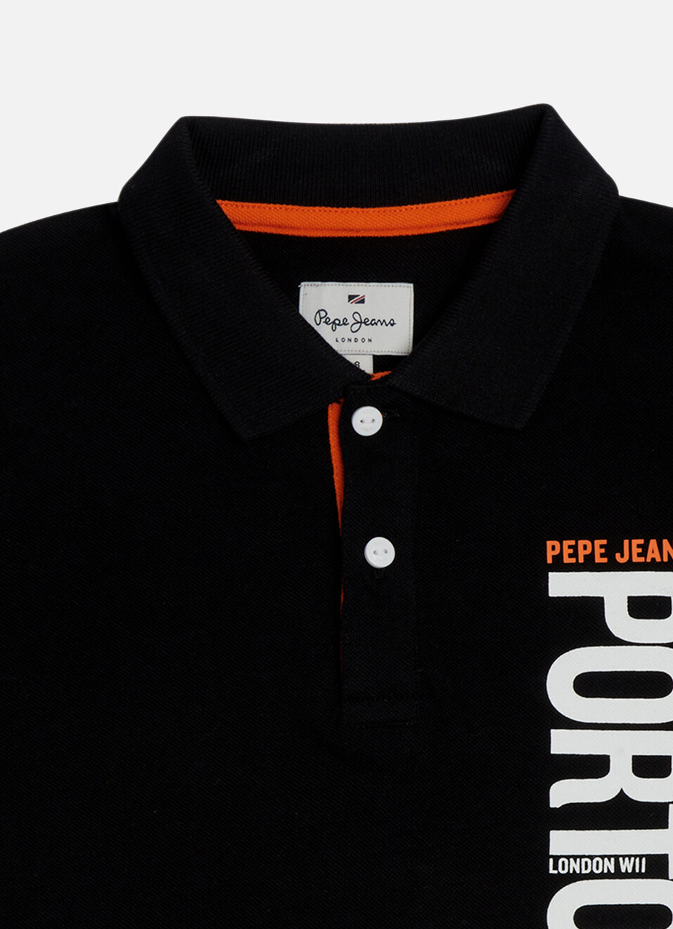 Boys Black Graphic Print Short Sleeve Polo, , large image number 2