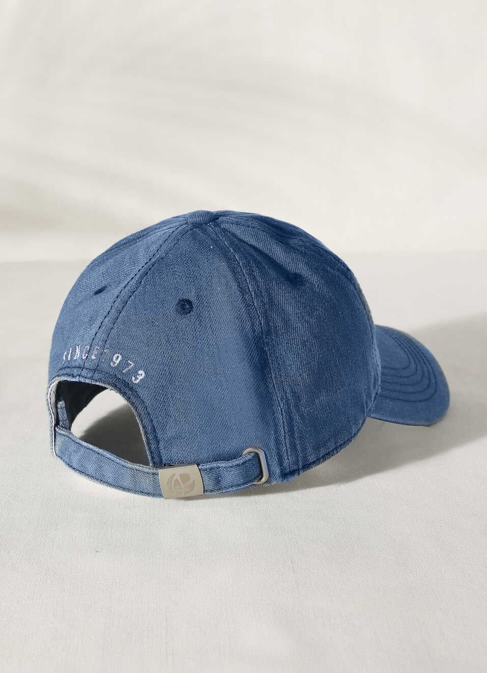 Blue Embroidered Denim Cap, , large image number 1