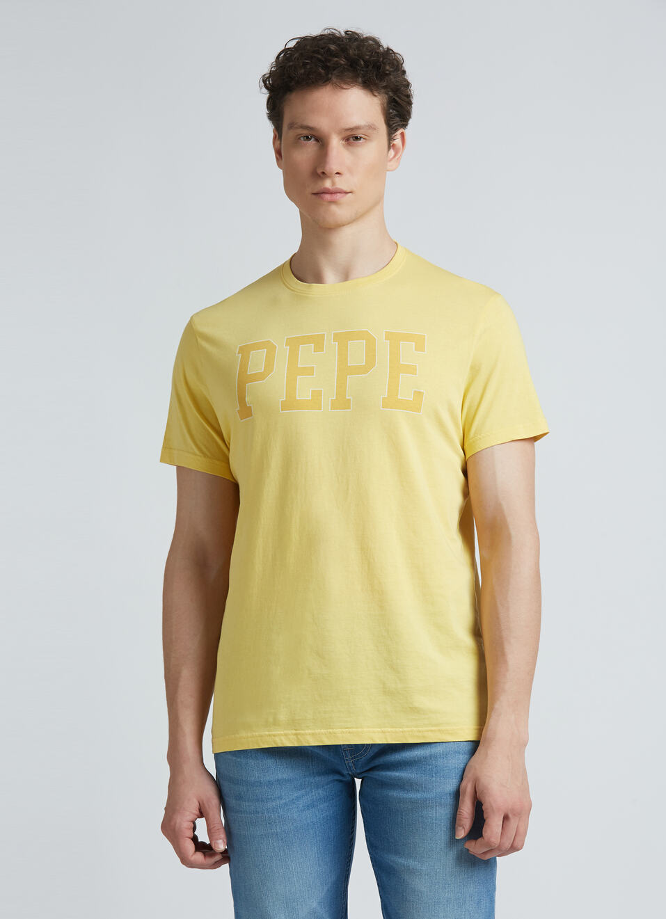 Yellow Back Print Short Sleeve T-shirt, , large image number 1