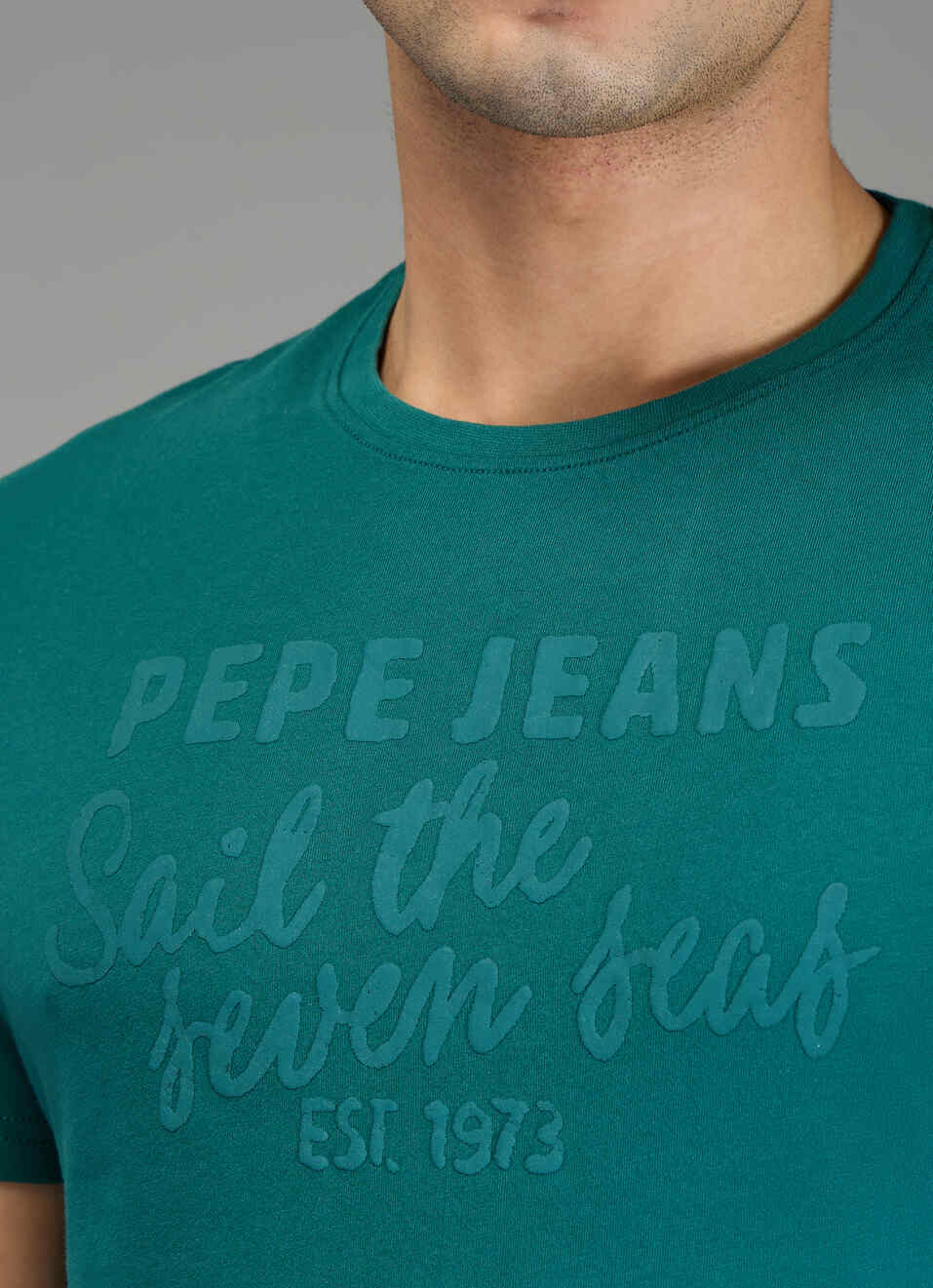 Men Green Graphic Slim Fit T-shirt, , large image number 6