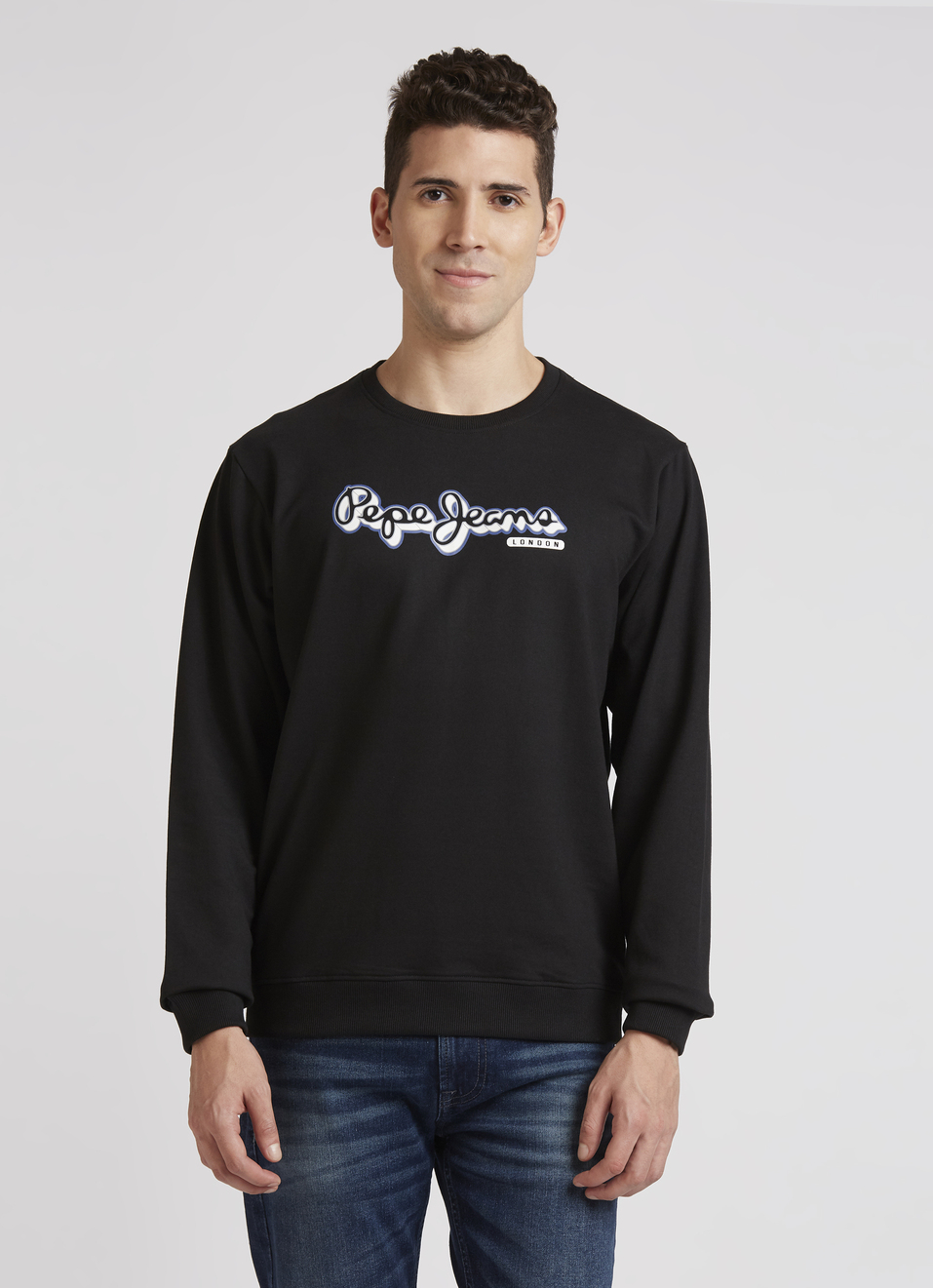 Black Graphic Print Full Sleeve Sweatshirt, , large image number 1