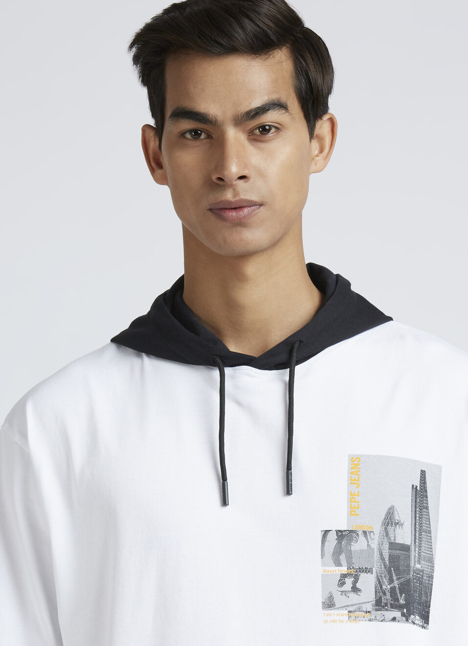 White Short Sleeve Oversized Hooded T-shirt, , large image number 4