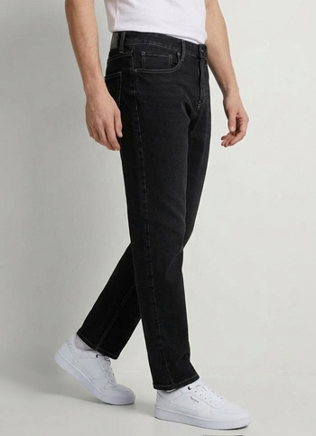 Men Black Baggy Fit Mid Rise Jeans