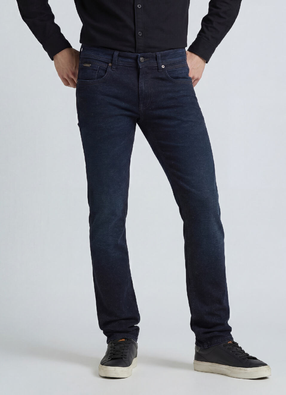 Vapour Blue Mid Rise Slim Jeans, , large image number 0