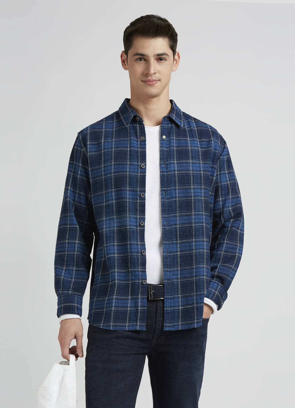 Blue Check Full Sleeve Shirt, , large image number 0