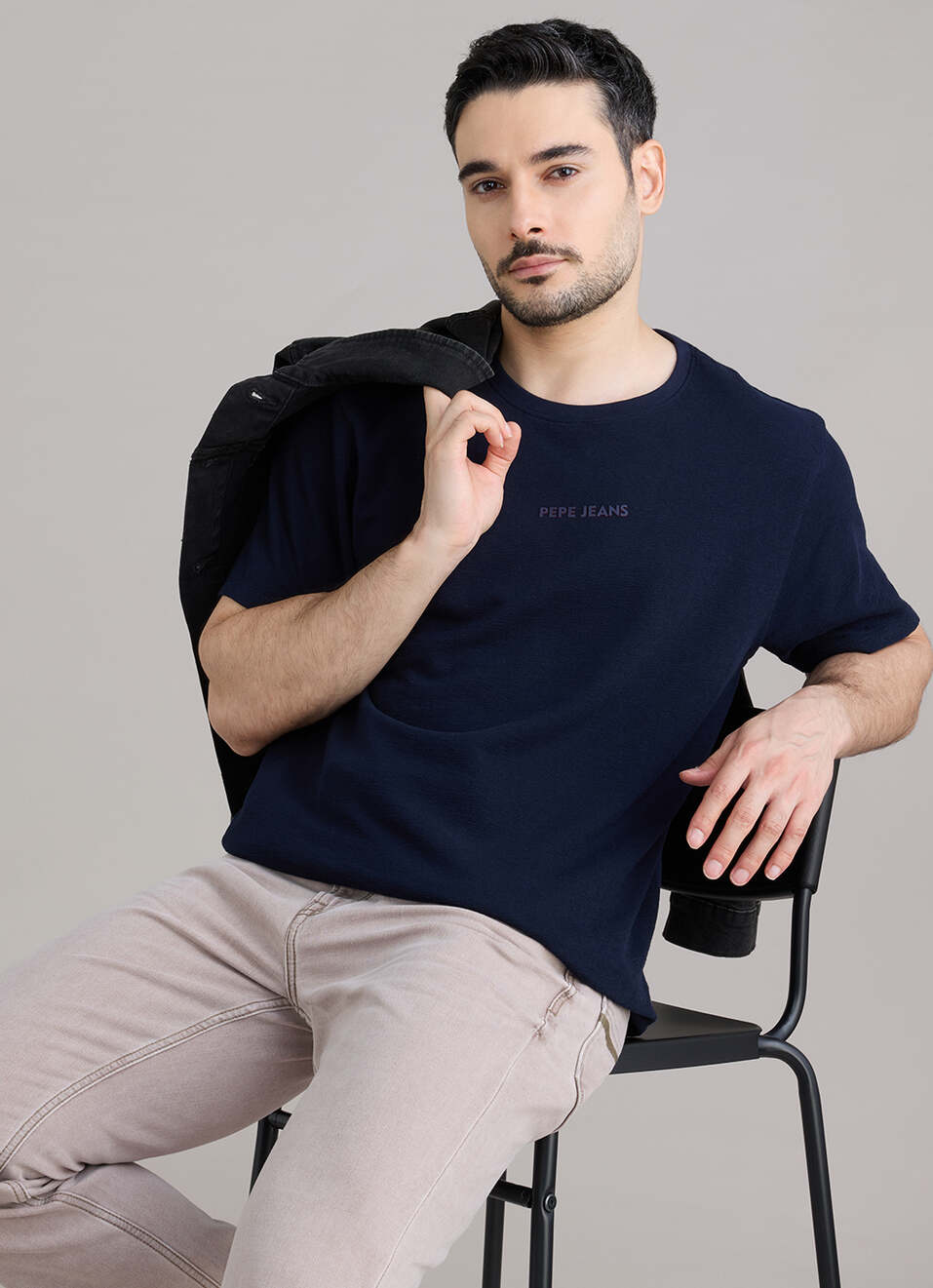 Men Blue Printed Relaxed Fit Short Sleeve T-shirt, , large image number 2