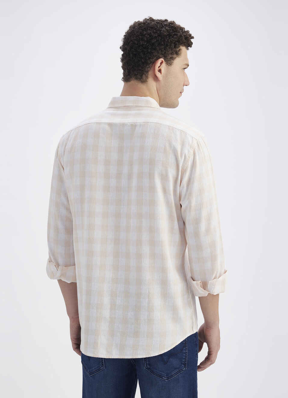 Men Pink Check Full Sleeve Shirt, , large image number 2