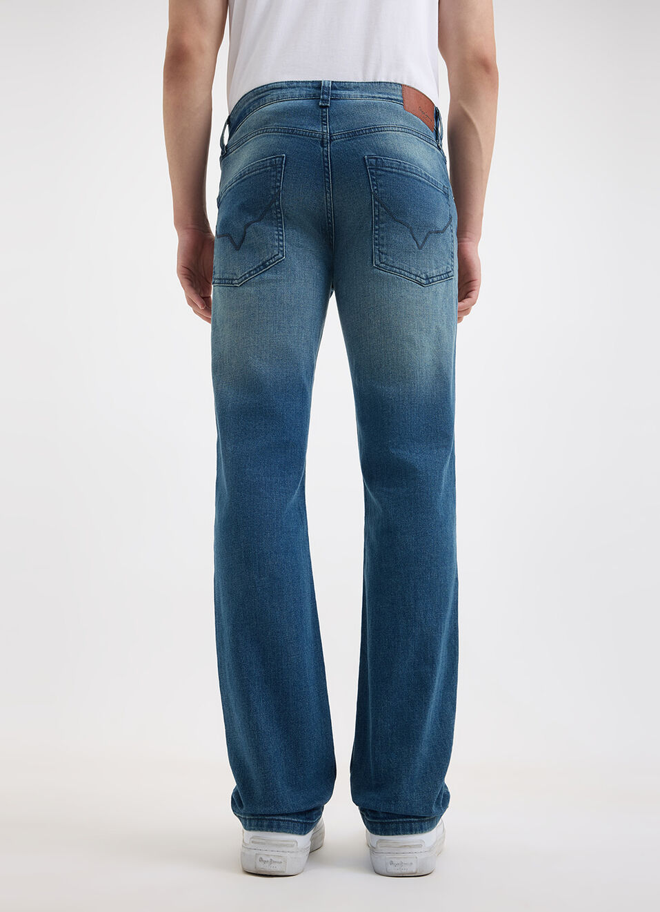 Men Blue Straight Fit Mid Rise Jeans , , large image number 3