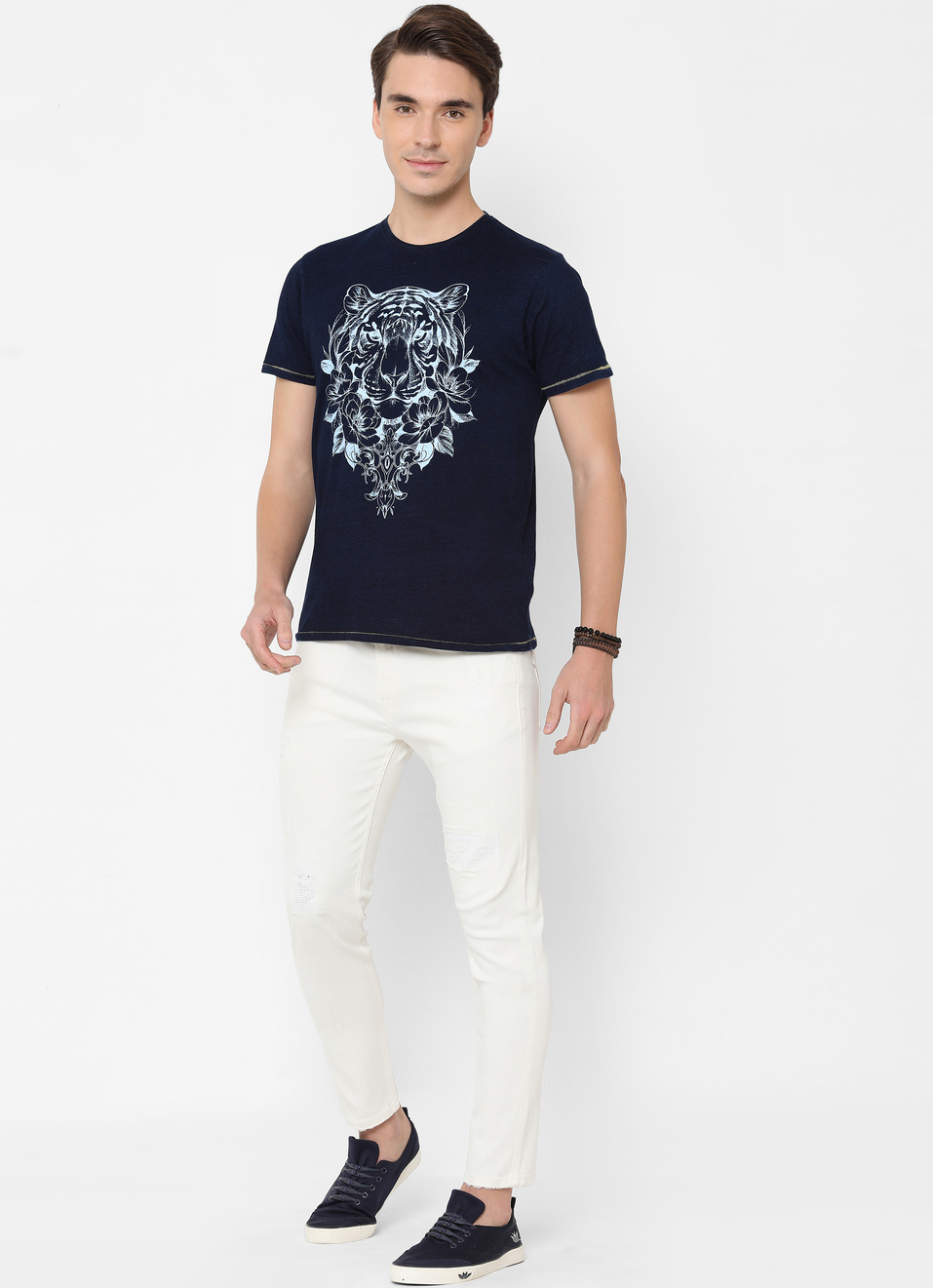 Jayden Graphic Printed Indigo Tshirt, , large image number 3
