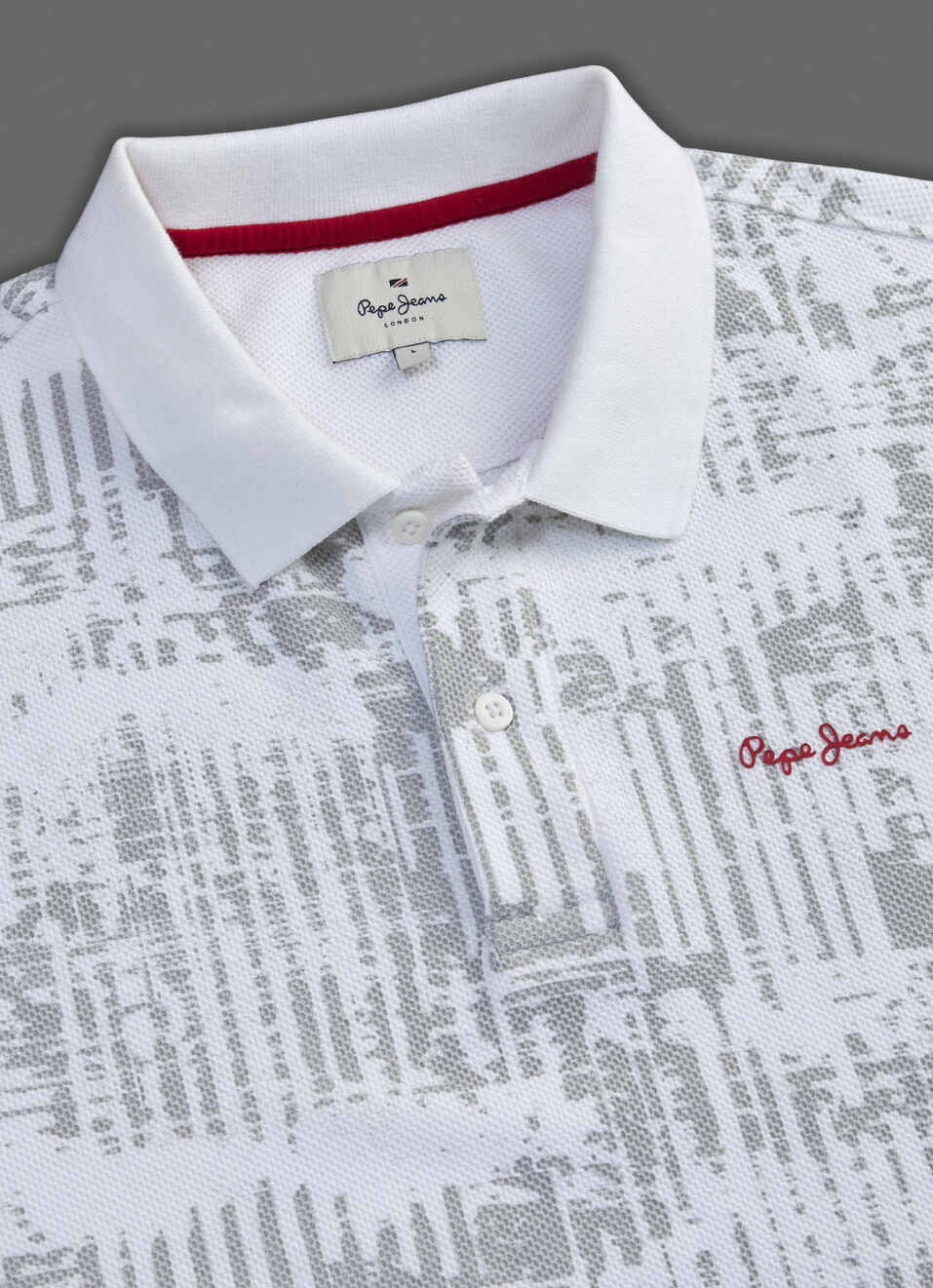 Men Off White Printed Polo Collar T-shirt, , large image number 3