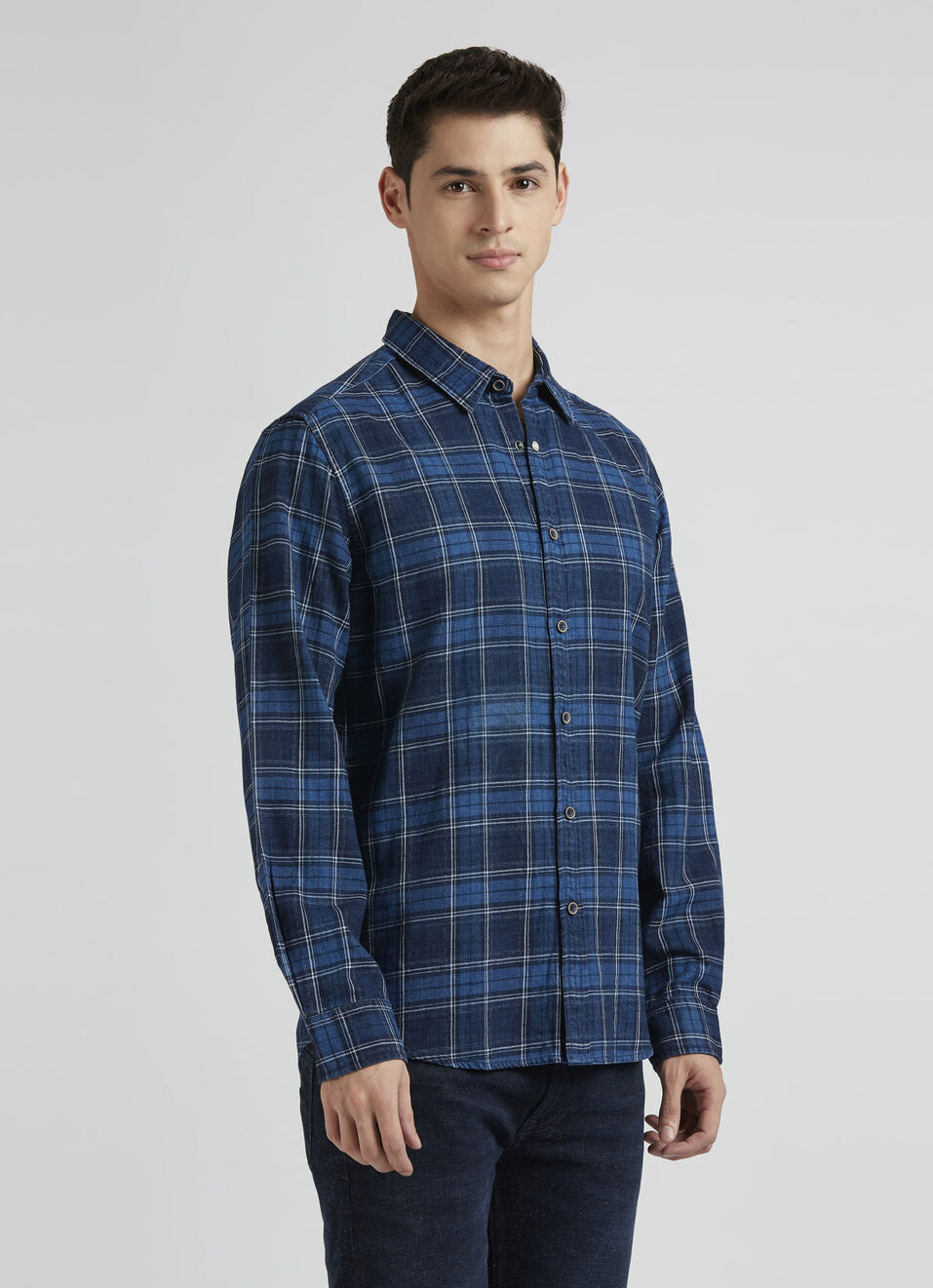 Blue Check Full Sleeve Shirt, , large image number 3