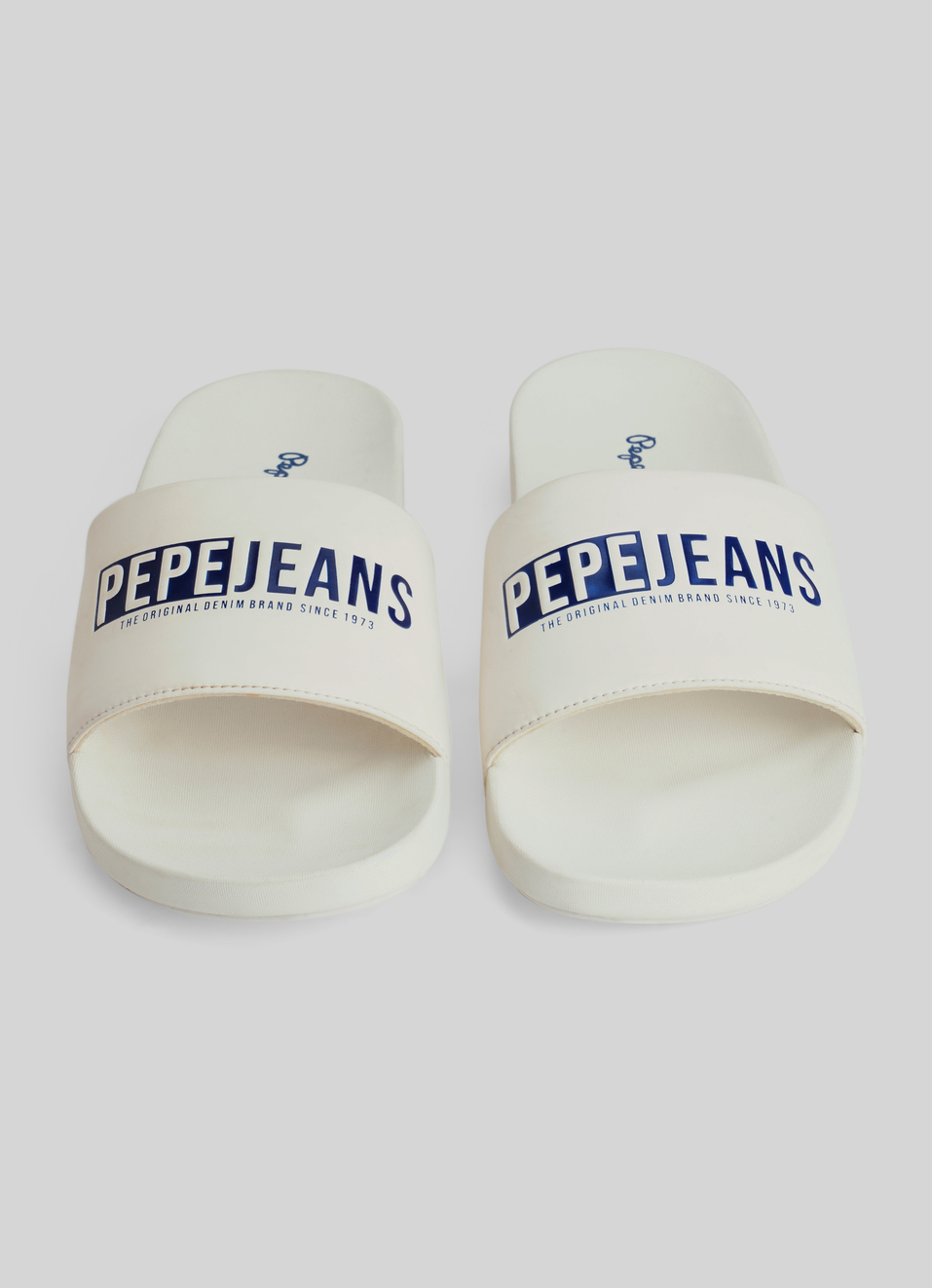 White Logo Printed Anti-skid Beach Slides, , large image number 2