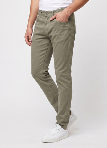 Men Olive Slim Fit Stretchable Jeans