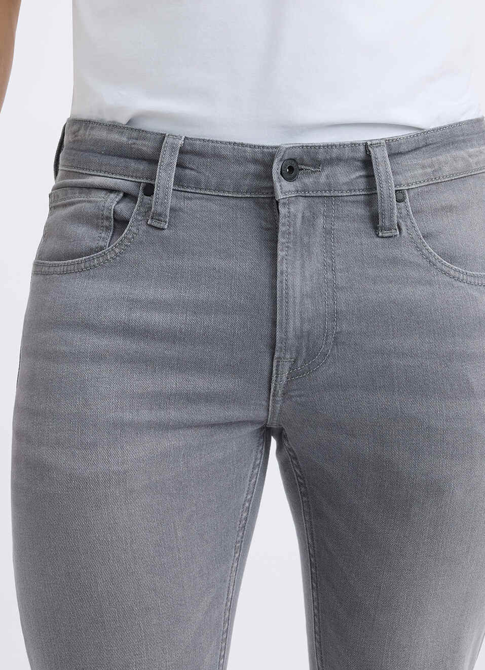 Men Grey Slim Fit Mid Rise Jeans , , large image number 4