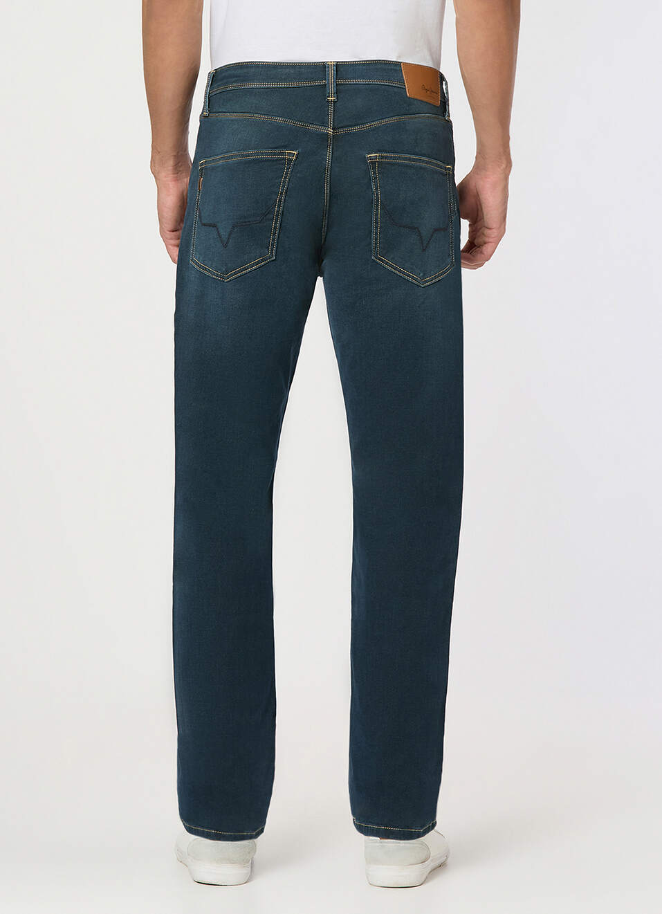 Men Blue Mid Rise Straight Fit All Clima Jeans, , large image number 3