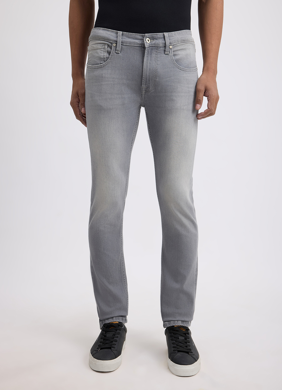 Men Grey Slim Fit Mid Rise All Climate Streachable Jeans, , large image number 2