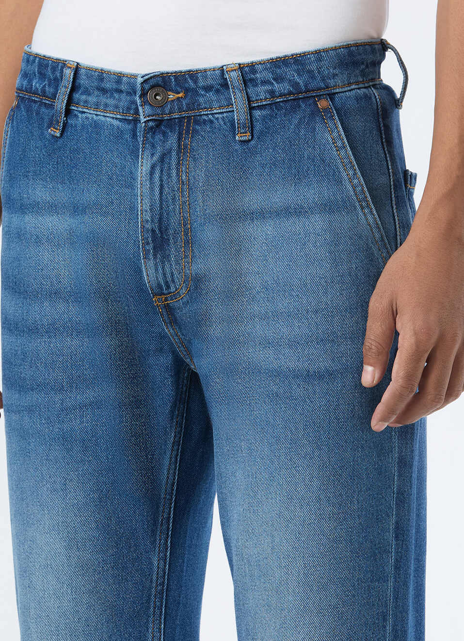 Men Blue Mid Rise Straight Fit Jeans, , large image number 4
