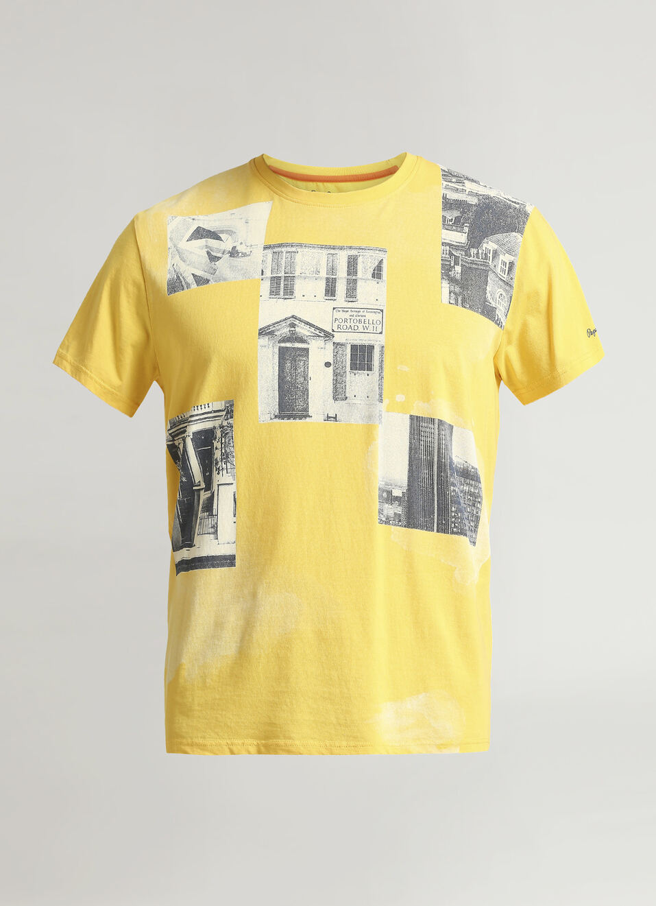 Yellow Photographic Print Short Sleeve T-shirt, , large image number 6