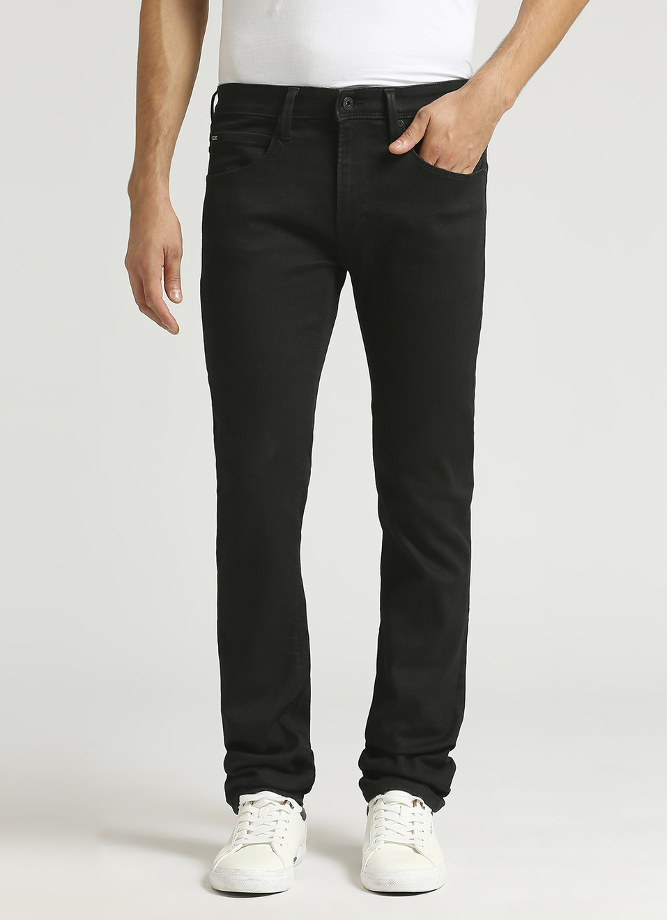 Vapour Black Mid Waist Powerflex Jeans, , large image number 2
