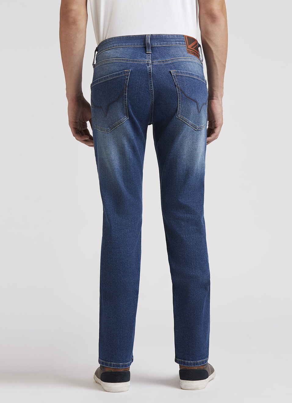 Vapour Blue Mid Rise Slim Jeans, , large image number 3