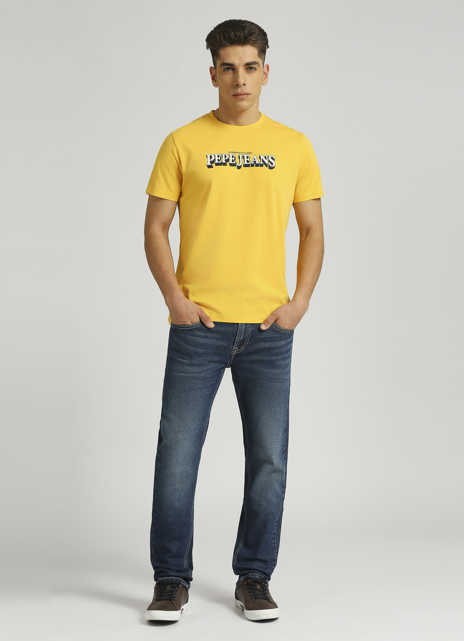 Yellow Graphic Printed Short Sleeve T-shirt, , large image number 3