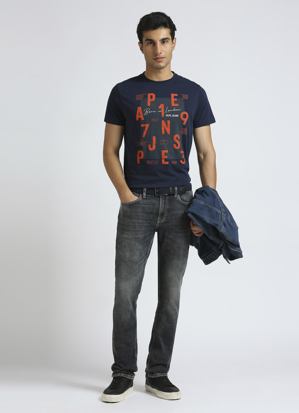 Navy Graphic Print Short Sleeved T-shirt, , large image number 5