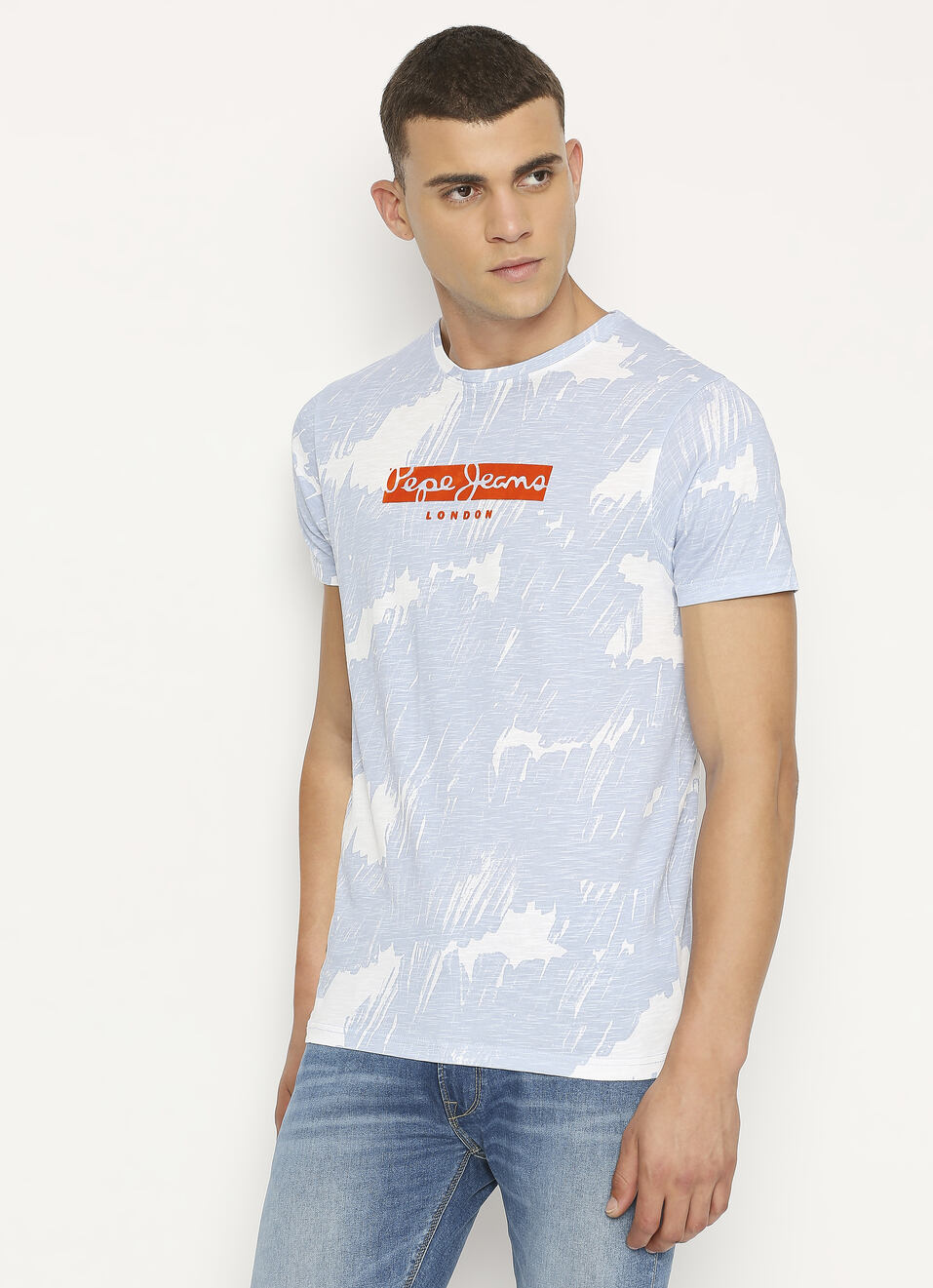 Blue All-over Abstract Printed Tee, , large image number 0