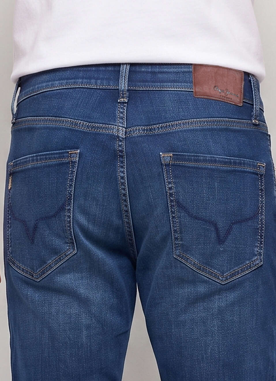 Men Blue Straight Fit Mid Rise Stretchable Jeans, , large image number 5