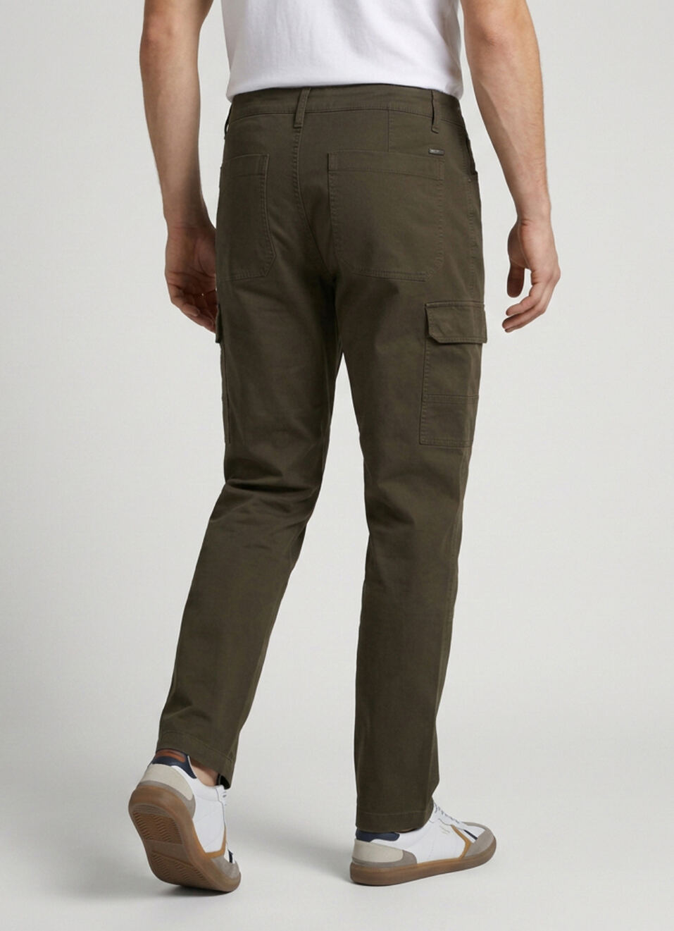 Men Olive Cargo Straight Fit Pants, , large image number 3