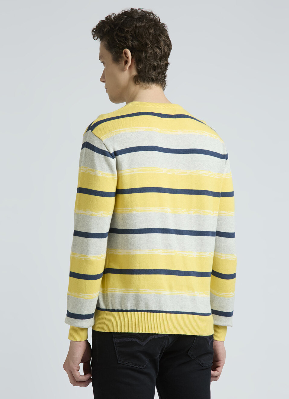 Yellow Stripes Full Sleeve Sweater, , large image number 2