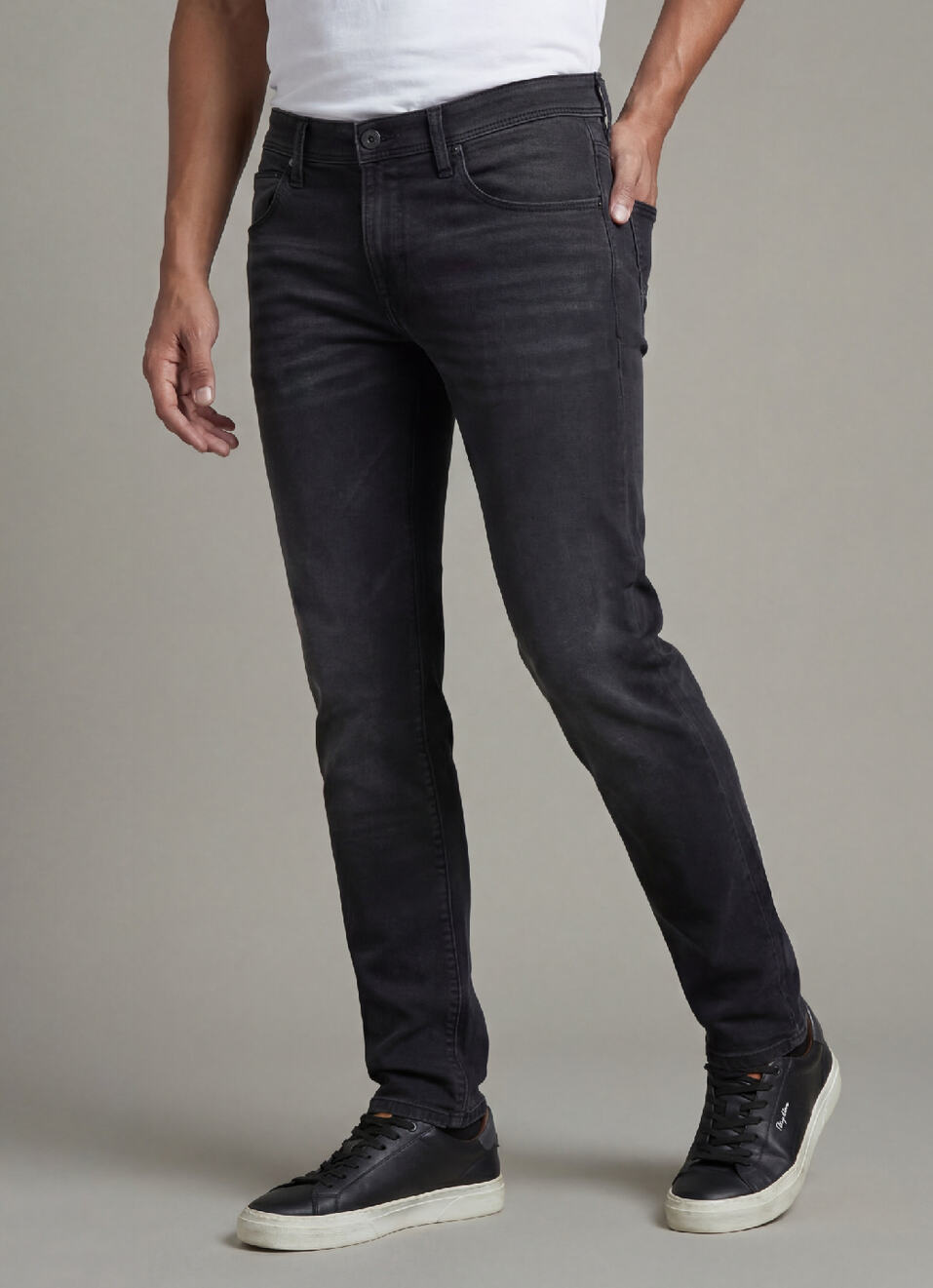 Danial Black Low Rise Tapered Jeans, , large image number 0