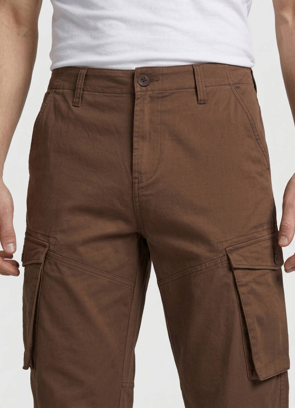 Men Brown Cargo Straight Fit Pants, , large image number 4