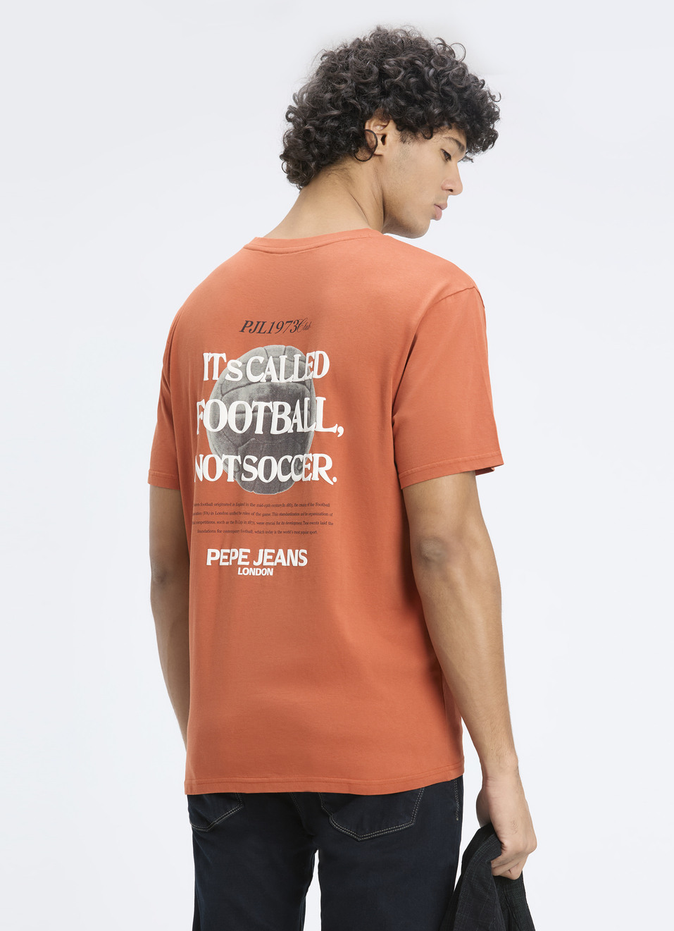 Men Nut Brown Back Print Relaxed Fit Short Sleeve T-shirt, , large image number 0