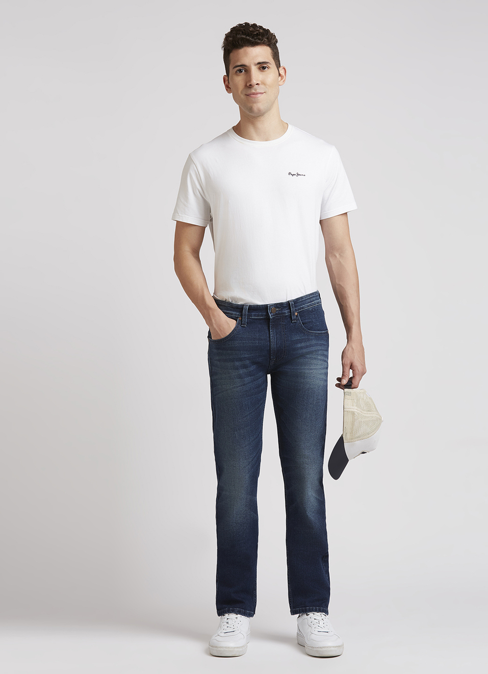 Vapour Blue Mid Rise Slim Jeans, , large image number 1