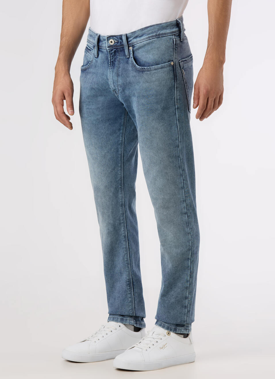 Men Light Blue Low Rise Slim Fit Tapered Leg Gymindigo Jeans, , large image number 3