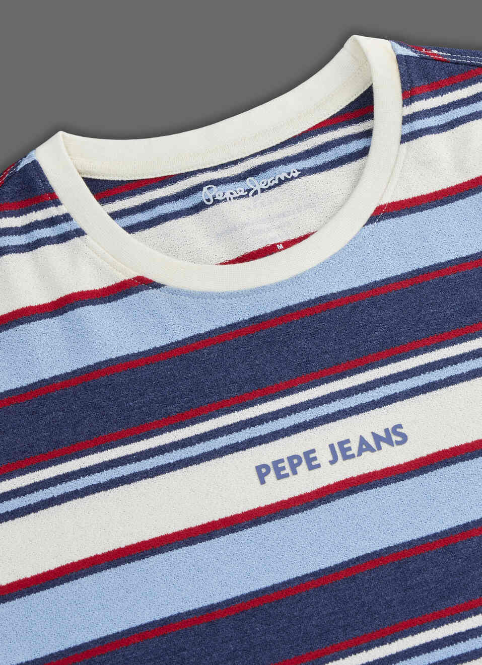 Men Navy Striped Slim Fit Short Sleeve T-shirt, , large image number 3