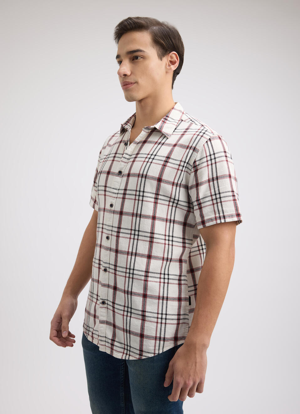 Men Maroon Check Short Sleeve Shirt, , large image number 3