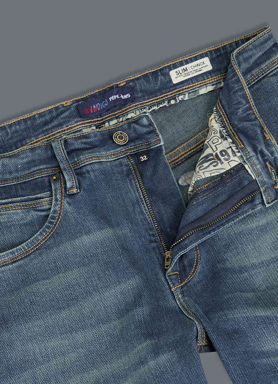 Men Blue Mid Rise Tapered Fit Jeans, , large image number 6