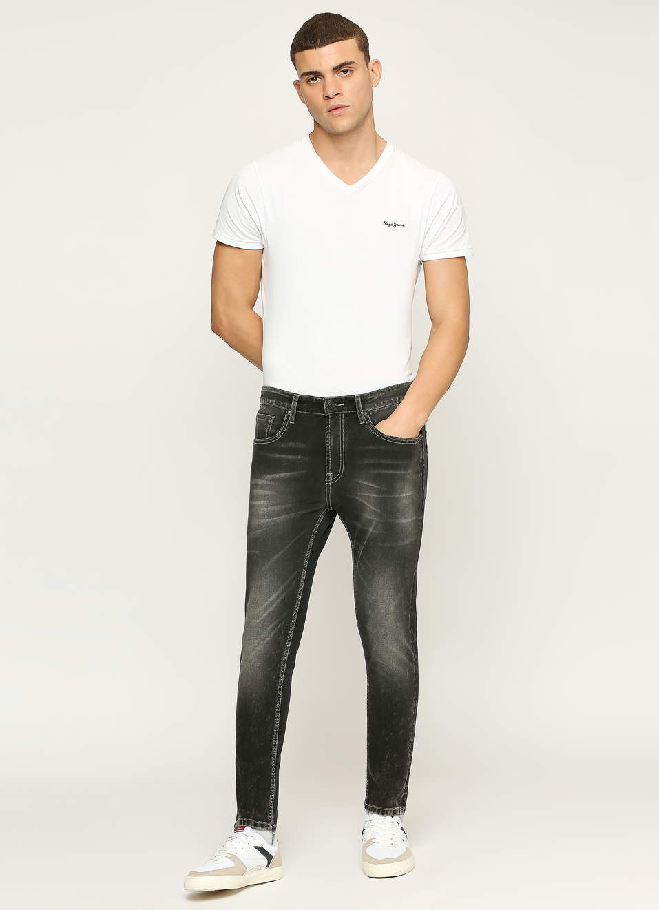Chinox Ankle Black Mid Waist Regular Fit Jeans, , large image number 5