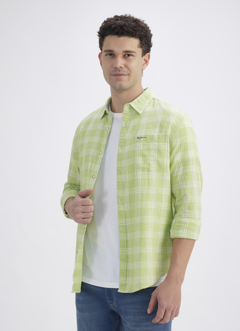 Men Green Check Full Sleeve Shirt