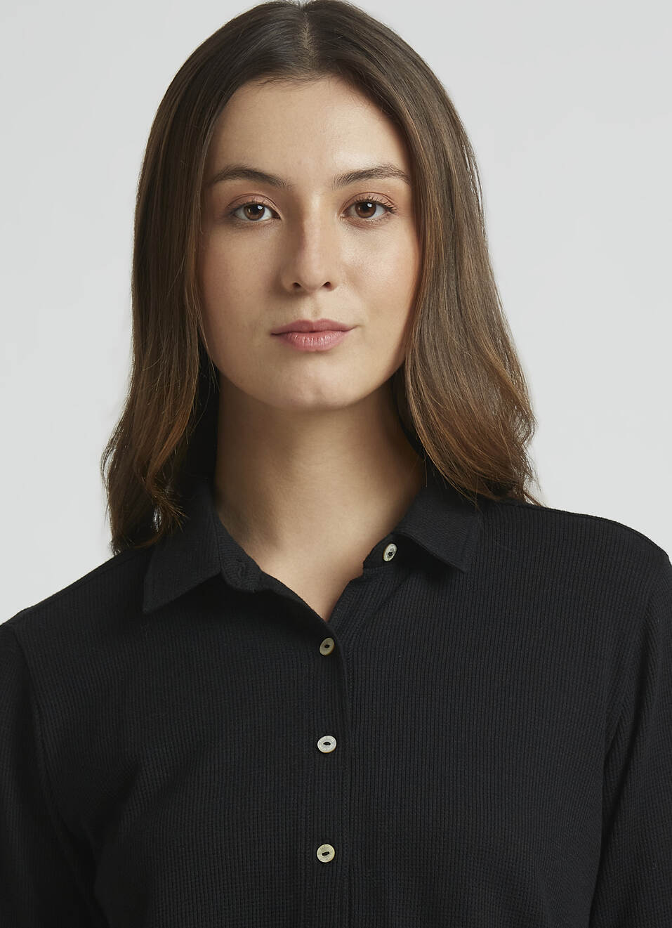 Ecru Full Sleeve Waffle Knit Shirt, , large image number 4