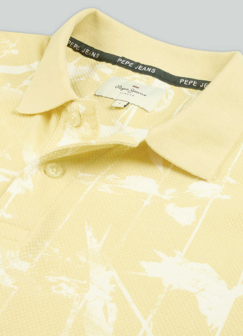 Men Yellow Abstract Print Polo Collar T-shirt, , large image number 7