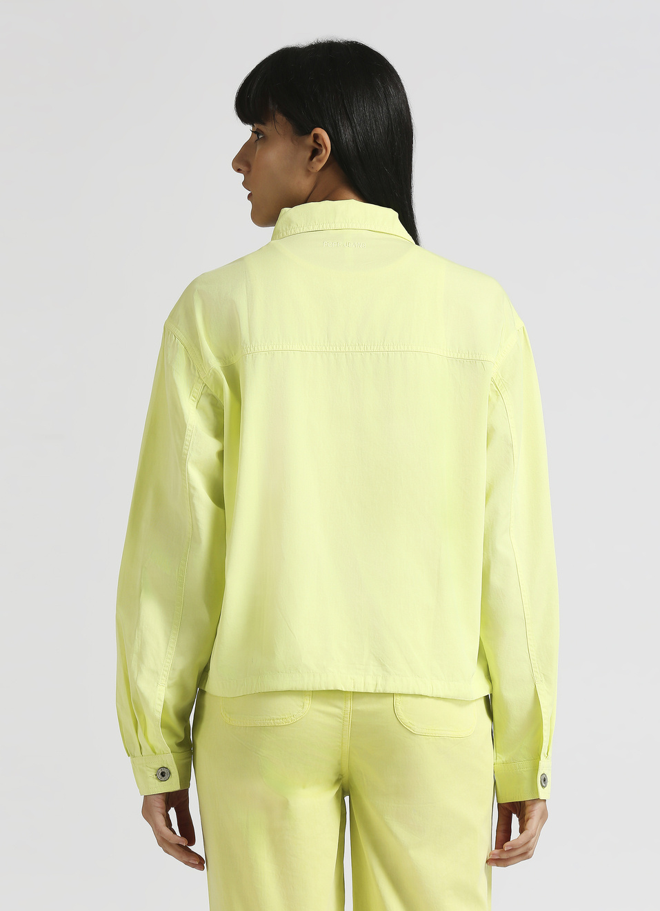 Lime Overdyed Utility Pockets Long Sleeve Shacket, , large image number 2