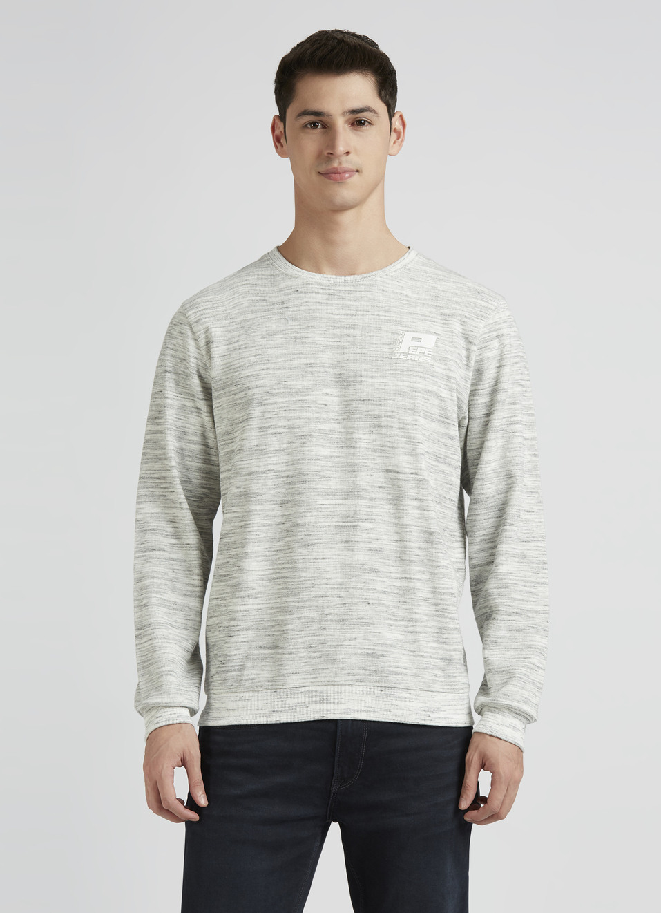 Ecru Full Sleeve Ottoman Sweatshirt, , large image number 1