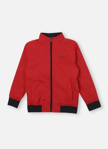 Boys Red Full Sleeve Lightweight Jacket